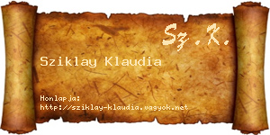 Sziklay Klaudia névjegykártya