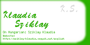 klaudia sziklay business card